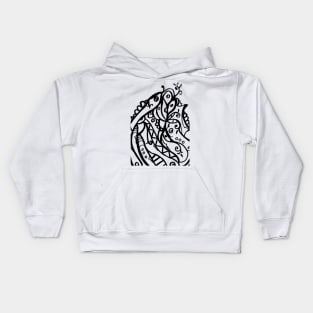 Very beautiful decorative BLACK abstract lines Kids Hoodie